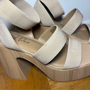 Neutral Beige Platform Sandals
